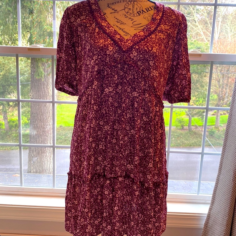 Burgundy Knox rose dress